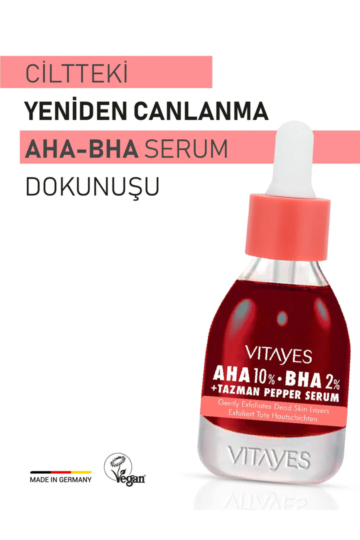 Sivilce Akne Lekeleri Karşıtı Gözenek Sıkılaştırıcı Yenileme Etkili Vitayes Aha & Bha Peeling Serum