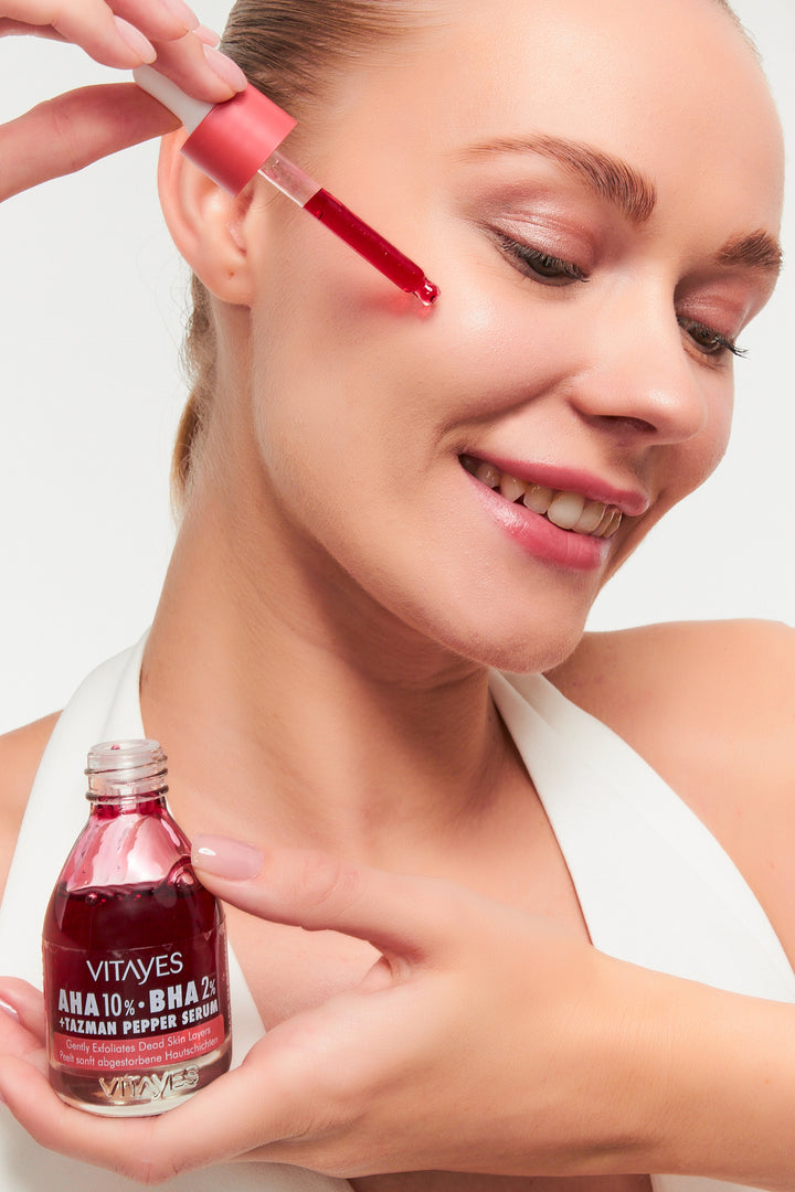 Sivilce Akne Lekeleri Karşıtı Gözenek Sıkılaştırıcı Yenileme Etkili Vitayes Aha & Bha Peeling Serum