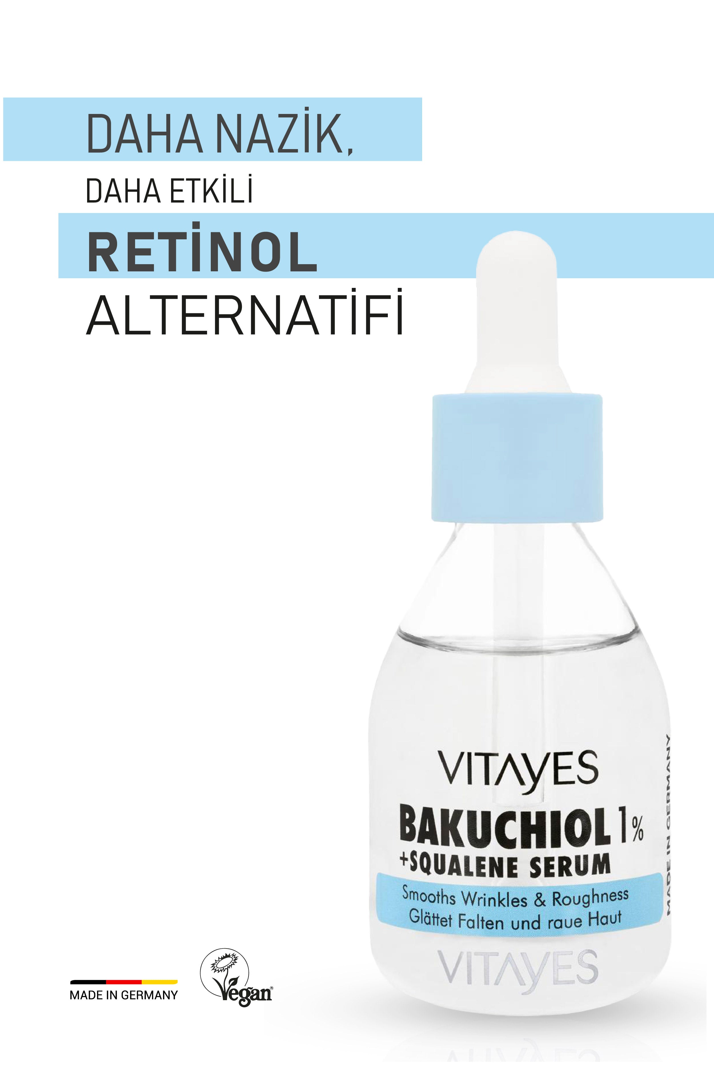 Nemlendirici Kırışıklık Önleyici Vitayes Bakuchiol Serum Doğal Retinol Alternatifi