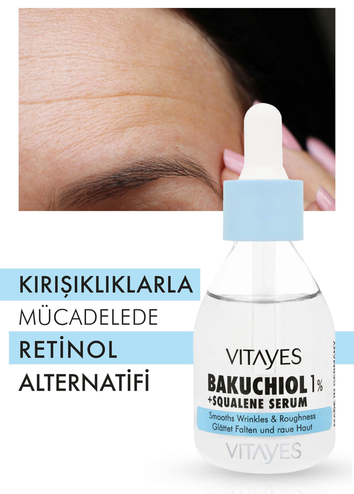 Nemlendirici Kırışıklık Önleyici Vitayes Bakuchiol Serum Doğal Retinol Alternatifi