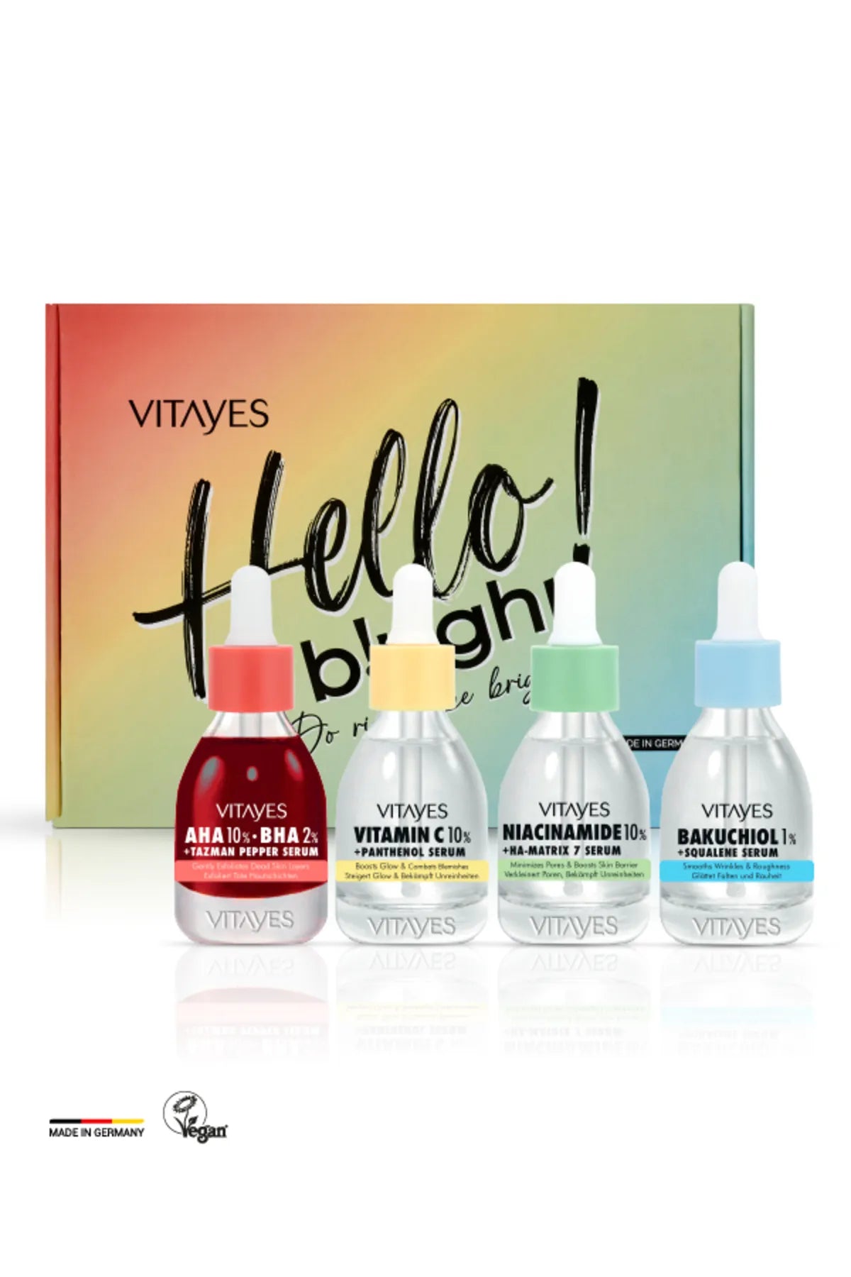 Sivilce Akne Lekeleri Karşıtı Gözenek Sıkılaştırıcı Yenileme Etkili Vitayes Aha & Bha Peeling Serum & Nemlendirici Vitayes C Vitamini Serumu Cilt Tonu Eşitleyici ve Aydınlatıcı Parlak Görünüm & Gözenek Sıkılaştırıcı Cilt Tonu Eşitleyen Akne Sivilce Leke Karşıtı Vitayes Niacinamide Serum & Nemlendirici Kırışıklık Önleyici Vitayes Bakuchiol Serum Doğal Retinol Alternatifi