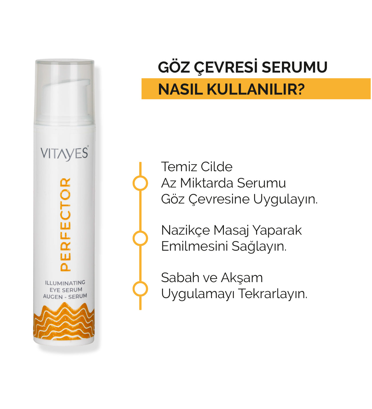 Nemlendirici Peptit Vitayes Göz Serumu Sıkılaştırıcı Kırışıklık Önleyici Göz Altı Torbaları ve İnce Çizgiler