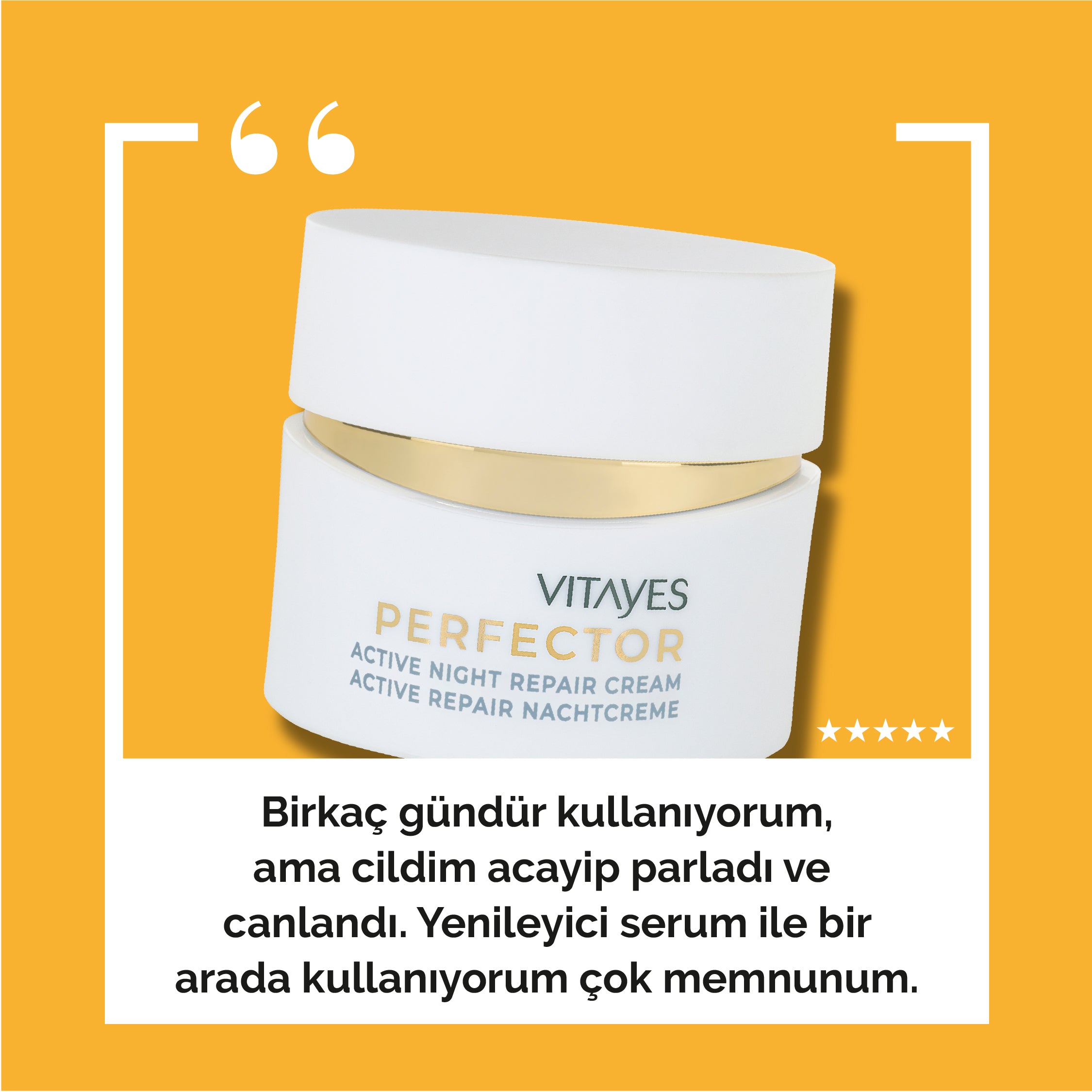 Kırışık Önleyici Nemlendirici Vitayes Gece Krem Aydınlık Cilt ve Onarıcı Bakım
