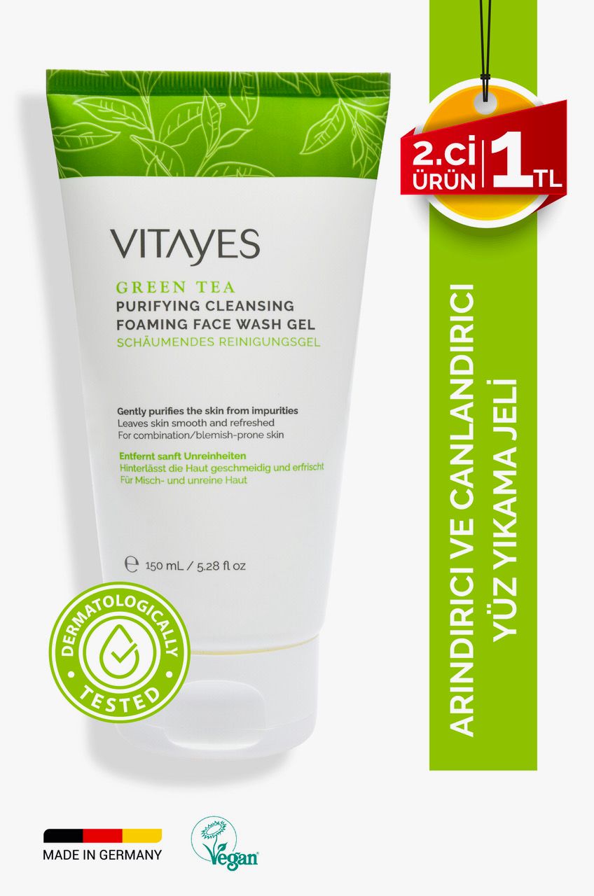 Yeşil Çay Özlü Akne & Siyah Nokta Karşıtı Kuruluk Yapmayan Yüz Yıkama Jeli - 150 ml