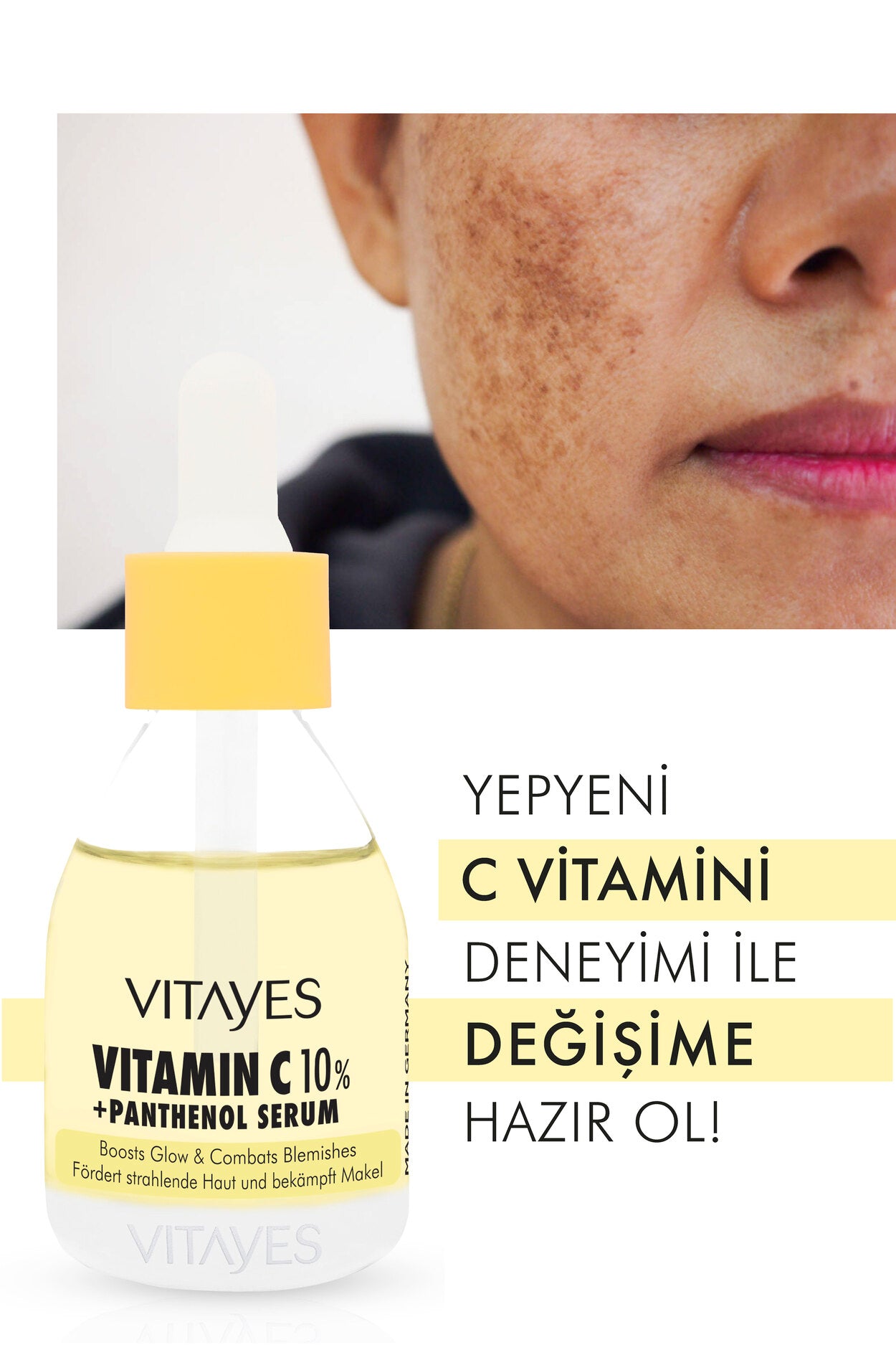 b!right %10 Vitamin C & Panthenol İçeren Leke Karşıtı Nemlendirici Serum - 30 ml